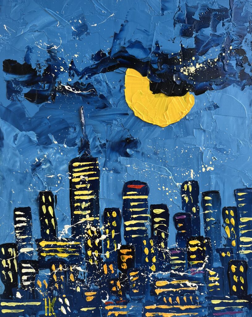 NYC original oil impasto painting