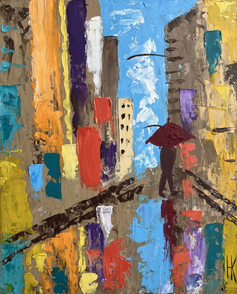 NYC original oil impasto painting