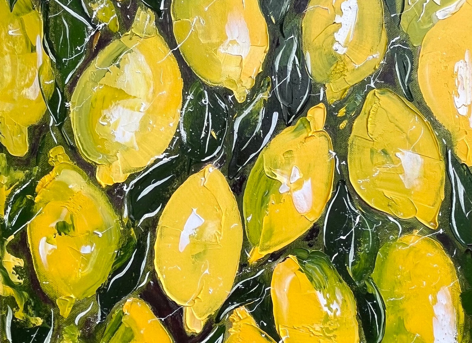 Lemon Original Oil Impasto Painting - Halyna Kirichenko Art