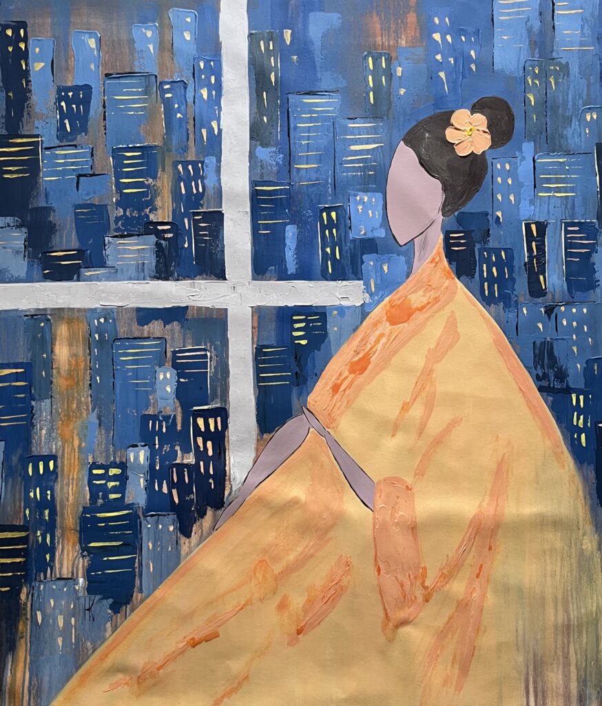 faceless woman original painting